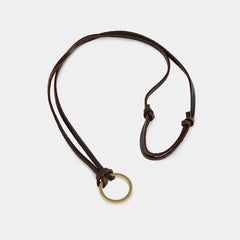 Adjustable Eyeglasses Leather Strap Alloy Ring