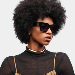 Maddox Square Black Polarized Sunglasses