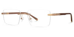 Savitrie Rectangle Brown Glasses