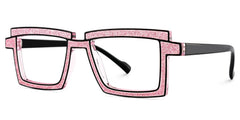 Zephyr Rectangle Pink Glasses