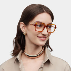 Beatrice Rectangle Yellow Glasses