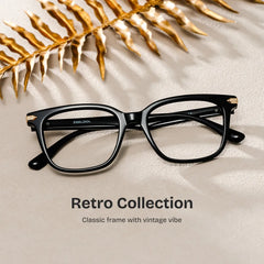 Thomas Rectangle Black Glasses