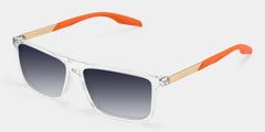 Active Rectangle Clear Orange Glasses