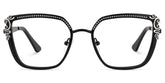 Frieze Rectangle Black Glasses