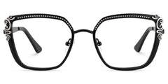 Frieze Rectangle Black Glasses