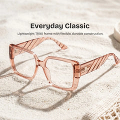 Maya Clear Brown Square Glasses