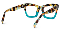 Benitez Square Peacock-Blue Glasses