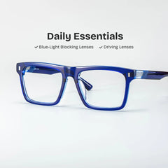 Henry Rectangle Blue Glasses