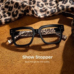 Caius Square Black Glasses