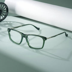 Cozy Rectangle Green Glasses
