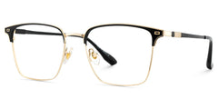 Dawson Browline Black Gold Glasses