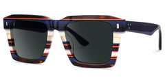 Kenish Square Blue White Glasses