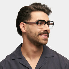 Jack Rectangle Black & Clear Glasses