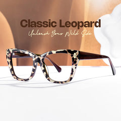 Tessia Square Brown Leopard Glasses