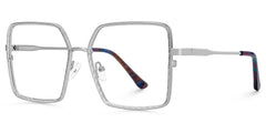 Toure Square Silver Diamond Cut Glasses