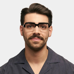 Jack Rectangle Black & Clear Glasses