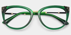 Dalton Cat Eye Dark Green Glasses