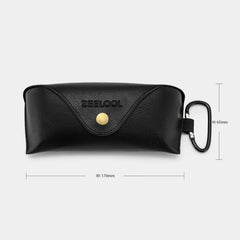 High-Quality Black Leather Eyeglass Case