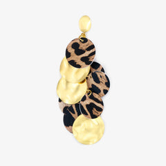 Vintage Metal Leopard Tassel Silver Needle Earring