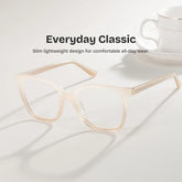 Caroline Beige Square Glasses