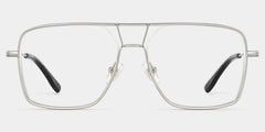 Angular rectangular aviators with a graphic edge.
