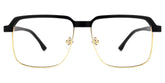 Cherron Browline Black-Gold Glasses