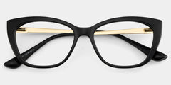 Harlow Rectangle Black Glasses