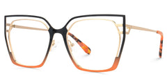 Quinn Geometric Black Orange Glasses