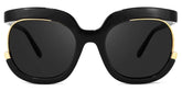 Darice Round Black Sunglasses