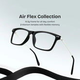 Eleanor Rectangle Black Glasses