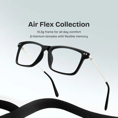 Eleanor Rectangle Black Glasses