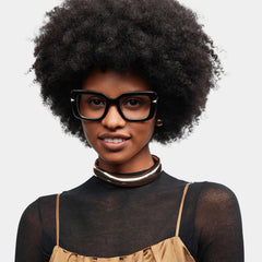 Neon Square Black Glasses