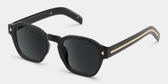 Leilani Rectangle Black Polarized Sunglasses