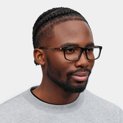 Cozy Rectangle Black Glasses