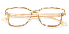 Shine Square Gold White Glasses