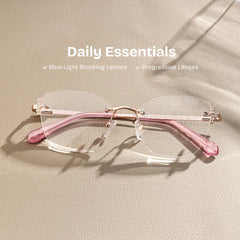 Jaxon Rectangle Rose Gold Glasses