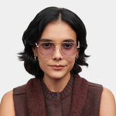 Paige Aviator Rose-Gold Sunglasses
