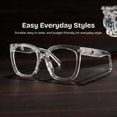 Ebony Square Clear Glasses