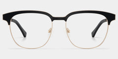 Wren Browline Black-Gold Glasses
