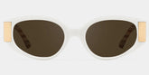 Havana Cat eye White Polarized Sunglasses