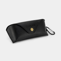 High-Quality Black Leather Eyeglass Case