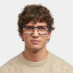 Laguer Rectangle Blue Glasses