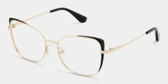 Tessa Cat-Eye Black Gold Glasses