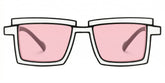 Zephyr Rectangle White Glasses