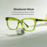 Vivienne Rectangle Green Glasses