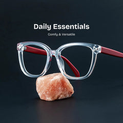 Scarlett Square Clear Red Glasses