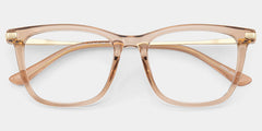 Selena Rectangle Beige Glasses