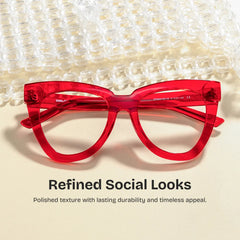 Yaser Cateye Red Glasses