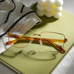 Felicity Geometric Gold Yellow Glasses