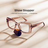 Neon Square Beige Glasses